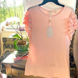 Ted Baker Pink Ruffle Sleeve Top New!